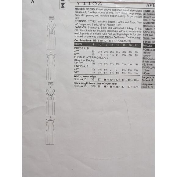V1182 Vogue Evening Dress Pattern by Kay Unger New York Size FF (16 18 20 22) - Picture 2 of 4